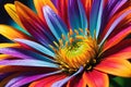 Floral Tapestry: Macro Close-Up of Vibrant-Colored Flower Dominating the Frame as Its Petals Blend into an Abstract Background