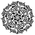 Floral tattoo pattern, Asian ornaments, vector