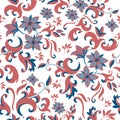 Floral textile seamless vector pattern