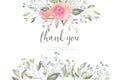 floral thank you card template vector illustration Royalty Free Stock Photo