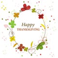 Floral Thanksgiving greeting card vector background