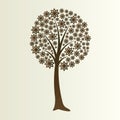Floral tree silhouette Royalty Free Stock Photo