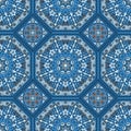 Floral tribal ethnic style greek seamless pattern. Beautiful ornamental vector background. Repeat backdrop. Greek key meanders Royalty Free Stock Photo