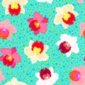 Floral tropical pattern with orchid flowers