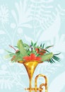 floral trumpet design. Vector illustration decorative design