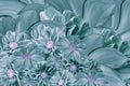 Floral turquoise-pearl background of flowers of dahlia. Bright flower arrangement. A bouquet of turquoise dahlias. Royalty Free Stock Photo