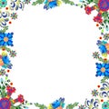 Floral ukrainian vector image. Flower in the style of Petrykivka painting. Isolated element for design