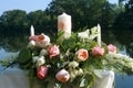 Floral Unity Candle Royalty Free Stock Photo