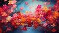 Abstract majestic floral scenery in bright sping colors. Royalty Free Stock Photo
