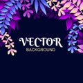 Floral vector background in trendy style with leaves. Seasonal design template. Vector summer or spring background for sale