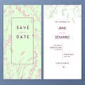 Floral vector card, wedding invitation. Can be used for - save the date, mothers day, valentines day, birthday cards