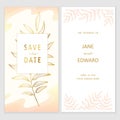 Floral vector card, wedding invitation. Can be used for - save the date, mothers day, valentines day, birthday cards Royalty Free Stock Photo