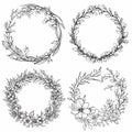 Floral vector circular ornament frame illustration Royalty Free Stock Photo