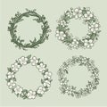 Floral vector circular ornament frame illustration Royalty Free Stock Photo