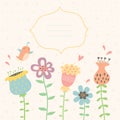 Floral vector greeting card