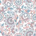 Floral vector illustration in damask style. Seamless background