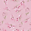 Floral vector illustration for fashion, fabric. Scarf prints. Fantasy florals seamless pattern with wild flowers. Wallpaper. Hand