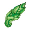 Floral vector illustration. T-shirt print design. Leaf sticker or tattoo art Royalty Free Stock Photo