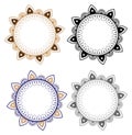 Floral Vector Mandala ornament. Oriental round pattern