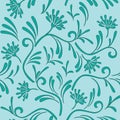 Floral vector pattern with color of celadon Royalty Free Stock Photo