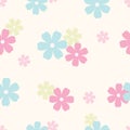 Floral vector pattern. Flower seamless repeat pattern background. Pastel colorful pattern Royalty Free Stock Photo