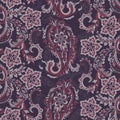 Floral vintage background with paisley ornament. Seamless vector pattern. Royalty Free Stock Photo