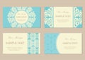 Floral vintage business or invitation cards Royalty Free Stock Photo