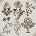 Floral vintage design elements Royalty Free Stock Photo