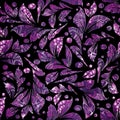 Floral violet seamless pattern. Luxury patterned leafy vector b Royalty Free Stock Photo