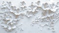 White 3D Flowers on Textured Background - Elegant Floral Design Royalty Free Stock Photo