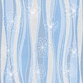 Floral wallpaper - waves decoration - seamless background