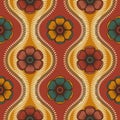 Floral wallpapers inspired by retro 60s wallpapers and fabrics Royalty Free Stock Photo