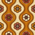 Floral wallpapers inspired by retro 60s wallpapers and fabrics Royalty Free Stock Photo