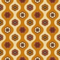 Floral wallpapers inspired by retro 60s wallpapers and fabrics Royalty Free Stock Photo