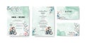 floral water color INTERNATIONAL wedding invitation card template