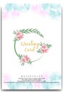 GREETING CARD WITH FLORAL WATERCOLOR