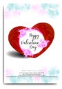 Happy valentine day in floral watercolor style