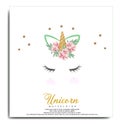 UNICORN GREETING CARD WITH FLORAL WATERCOLOR