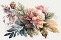 Floral watercolor clipart. artwork. Isolated on white background.