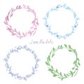 Floral watercolor frames set