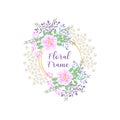 Floral frame with floral watercolor and elegant concept Royalty Free Stock Photo