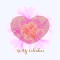 Be my valentine on watercolor style