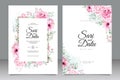 Floral watercolor wedding inviation card template Royalty Free Stock Photo