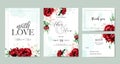 Floral watercolor wedding invitation template set Royalty Free Stock Photo