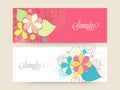 Floral website header or banner set. Royalty Free Stock Photo