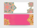 Floral website header or banner set. Royalty Free Stock Photo