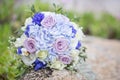 A floral wedding bouquet in a weddind day