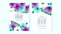 floral Wedding card Flower blossom. Romantic botanical invitation.