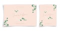 Floral wedding card or invitation card on green background elegant and luxury style. Royalty Free Stock Photo