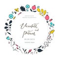 Floral wedding card. Royalty Free Stock Photo